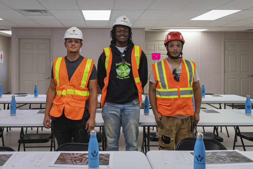 Participants in WSU Tech's Registered Apprenticeship in Construction Science Program (left to right): Cedric Rosales, Dondlinger Construction; Eric Brown, Dondlinger Construction; Thomas Rollins, CAS Constructors.