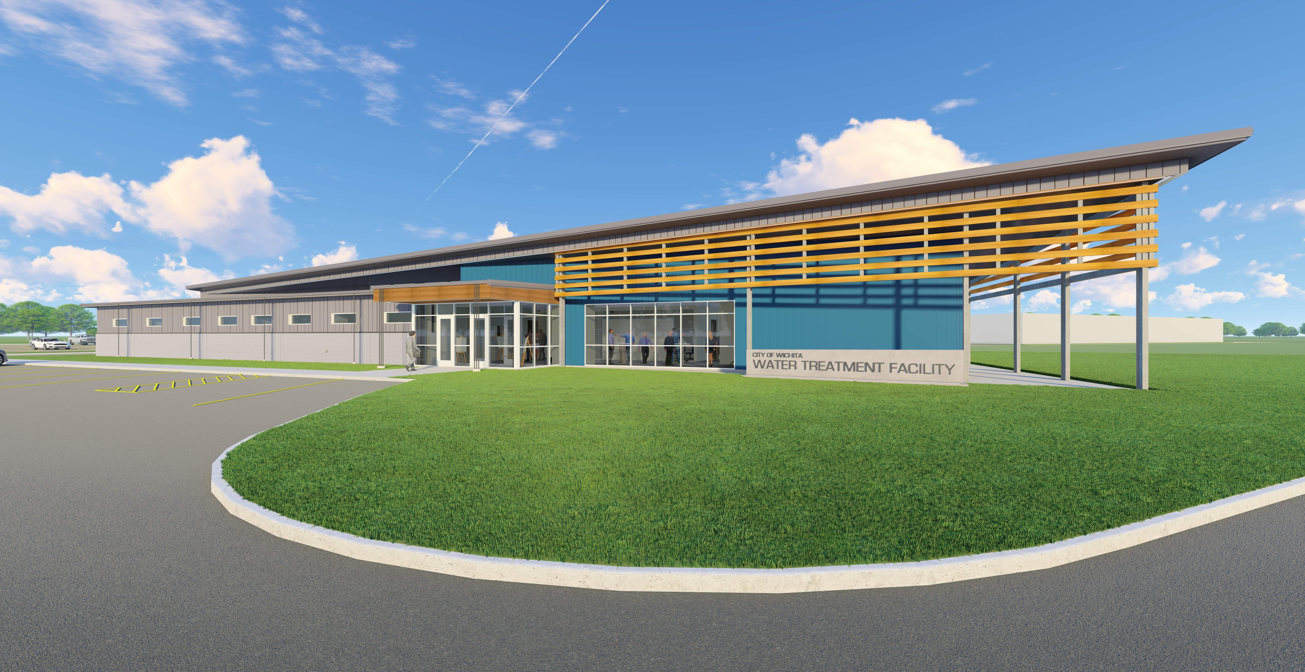 rendering of the completed water treatment facility administrative building